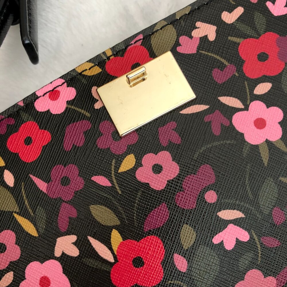 Kate Spade Floral Crossbody Bag and Wallet - Black and Pink - Picture 14 of 15